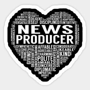 News Producer Heart Sticker